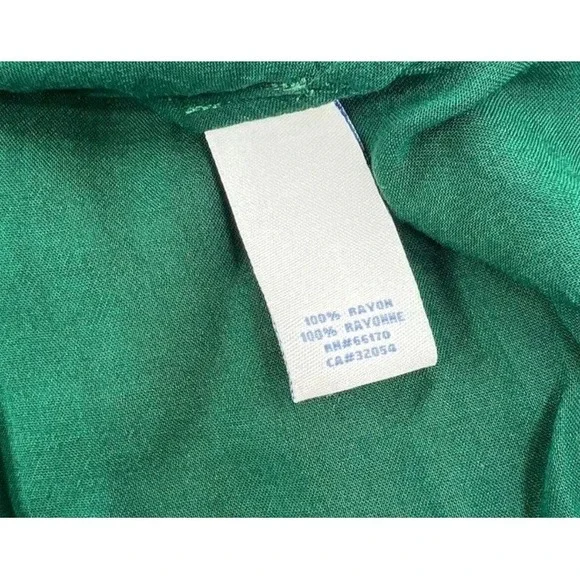 NWT Anthropologie Y2k BOHO VIBE  Odille Green Ruffle Puff Sleeve Rayon Blouse  S - Picture 5 of 6